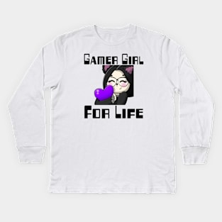 Gamer Girl For Life. Kids Long Sleeve T-Shirt